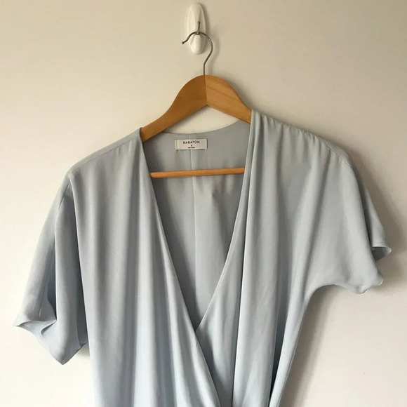 Aritzia Babaton  Wallace Wrap Dress Sky Blue Size Small - Picture 5 of 8